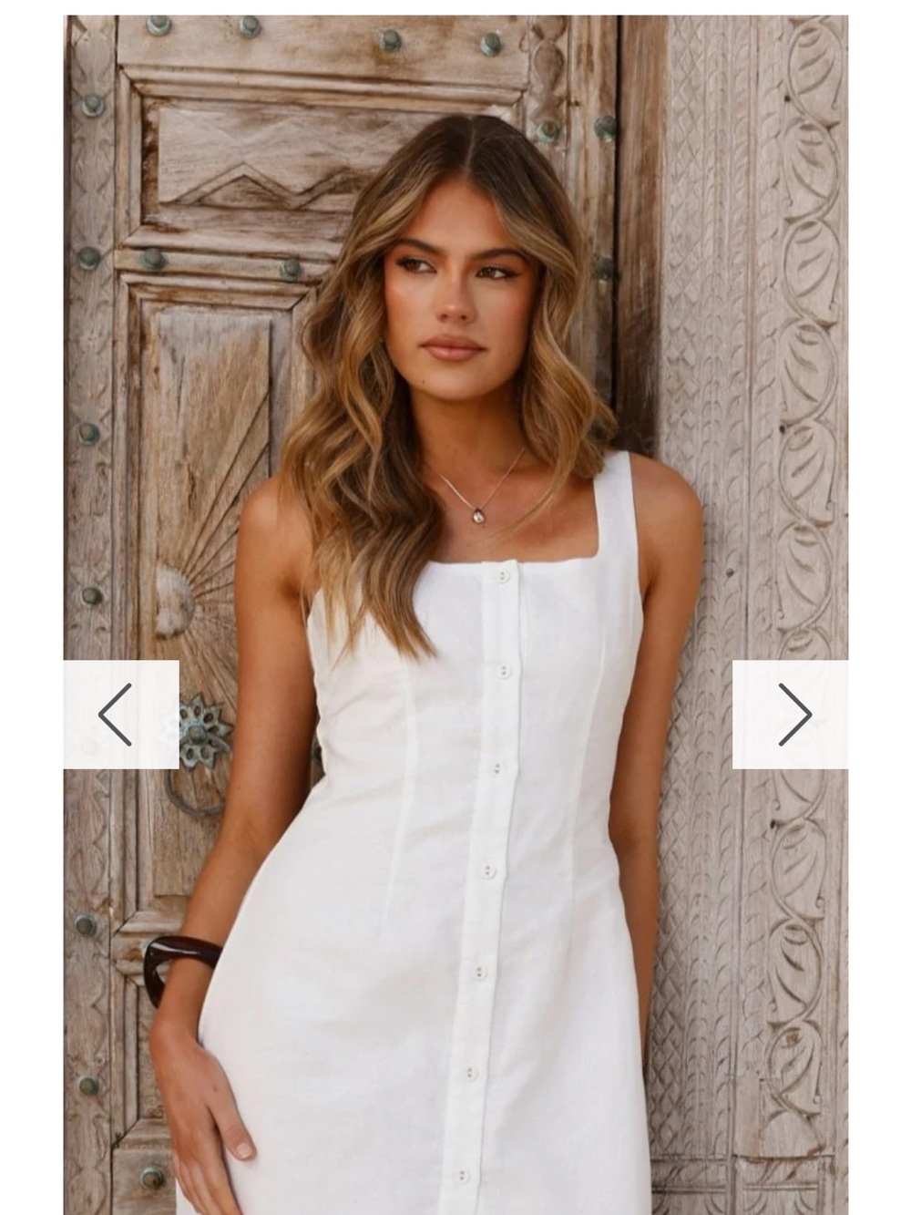 White Button-Front Mini Dress - Candie